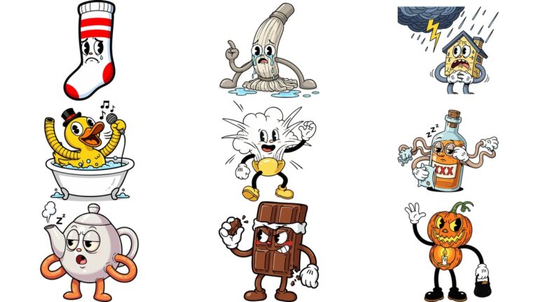 Rubber Hose AI Illustration Vector Image Free Download (5) | A Sad, Lonely Sock Missing its Pair